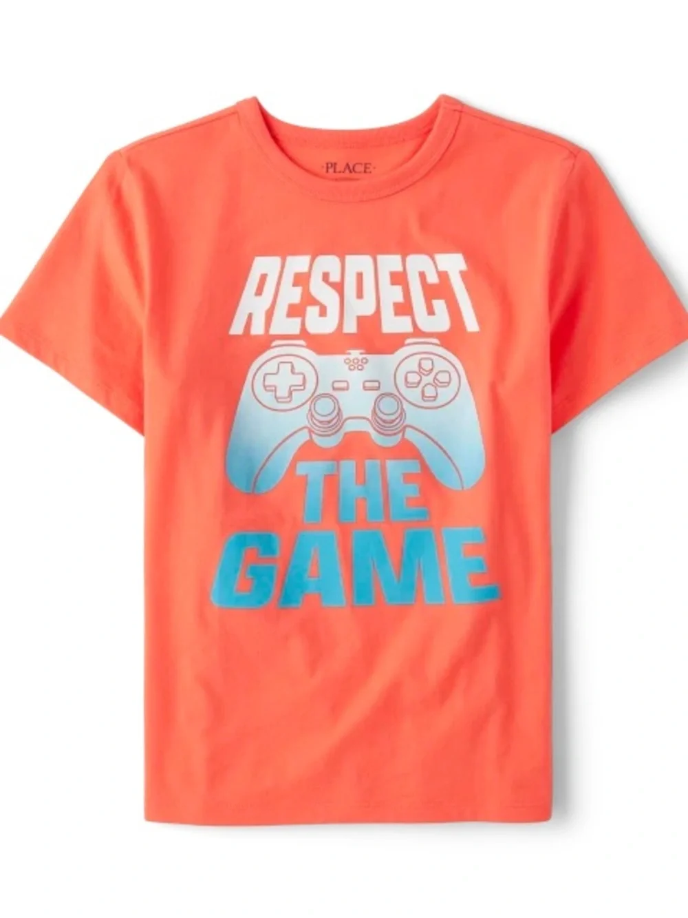 The Children's Place Coral Tee with Blue Gamer Graphic